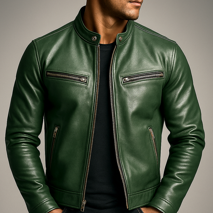 Veste en cuir vintage pour homme