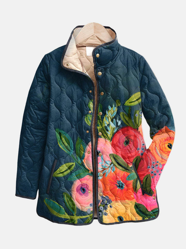 | Veste Matelassée Fleurs Peintes Camille