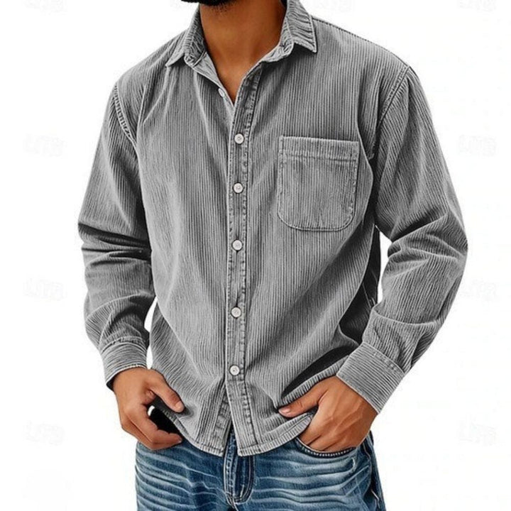 | CHEMISE BOUTONNÉE EN VELOURS CÔTELÉ POUR HOMME