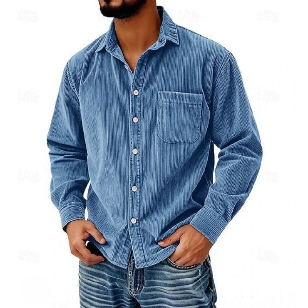 | CHEMISE BOUTONNÉE EN VELOURS CÔTELÉ POUR HOMME