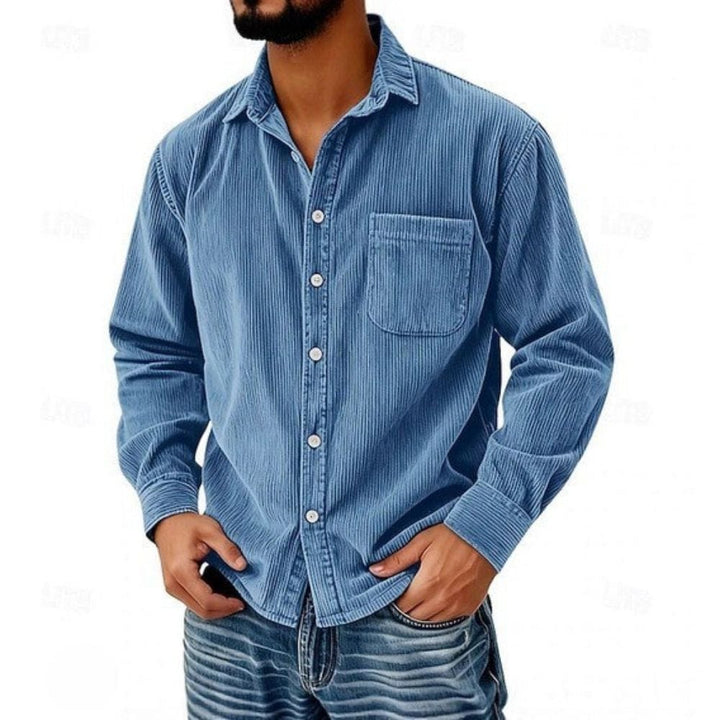 | CHEMISE BOUTONNÉE EN VELOURS CÔTELÉ POUR HOMME