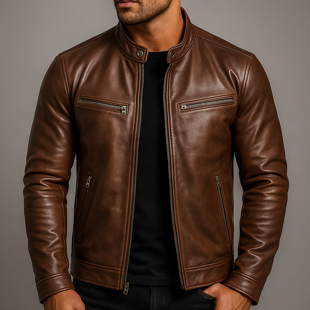 Veste en cuir vintage pour homme
