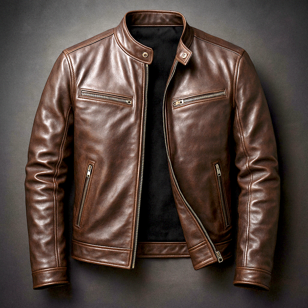 Veste en cuir vintage pour homme