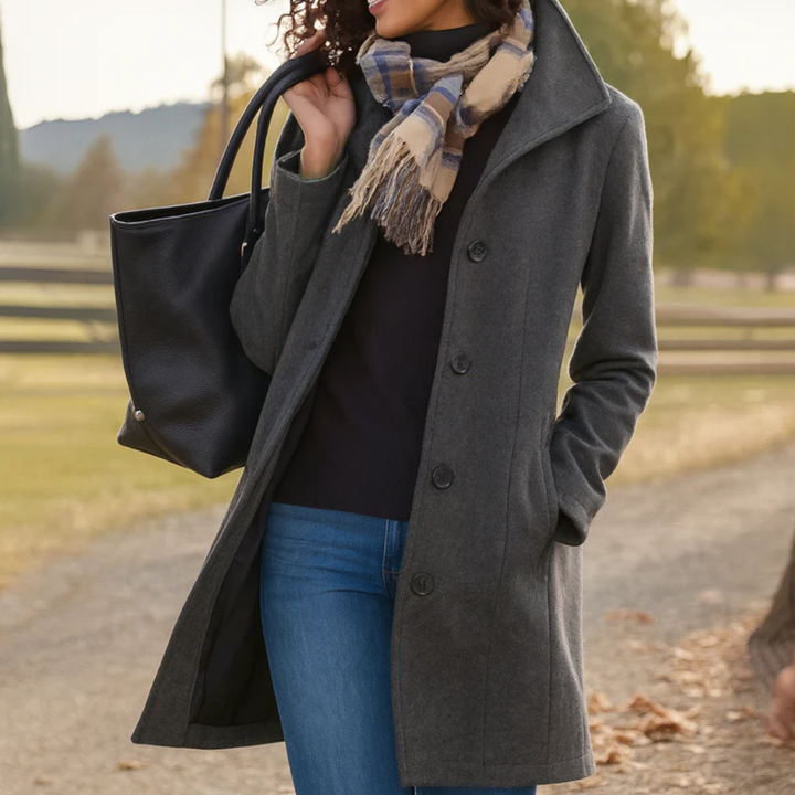 | Manteau Classique Boutonné Pauline