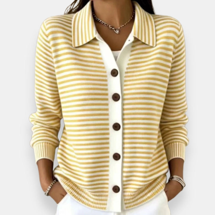 | Cardigan Rayé à Boutons Camille