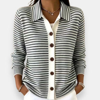 | Cardigan Rayé à Boutons Camille