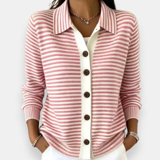 | Cardigan Rayé à Boutons Camille
