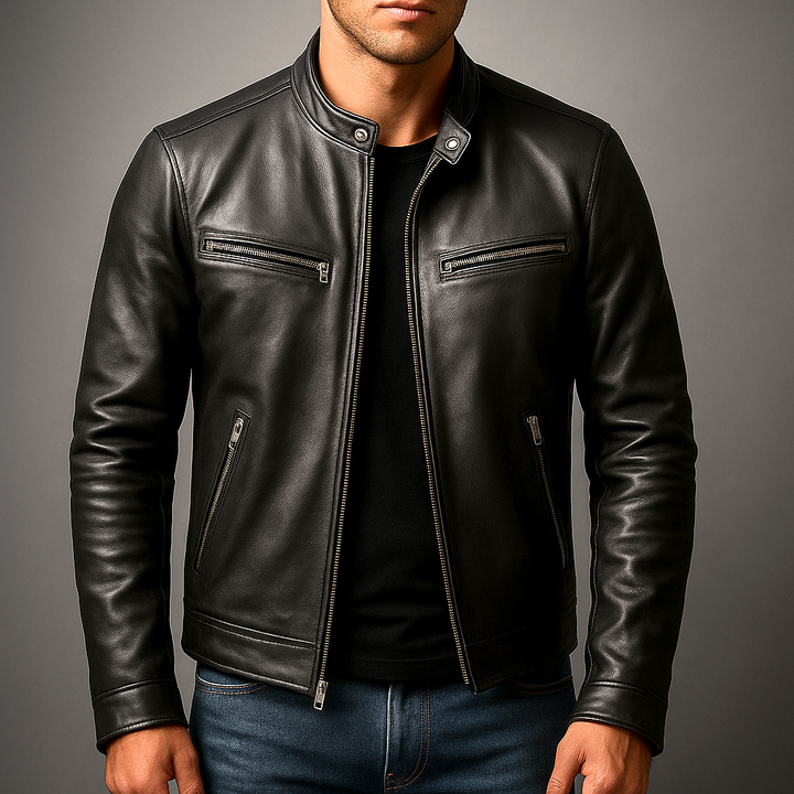 Veste en cuir vintage pour homme