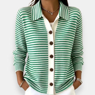 | Cardigan Rayé à Boutons Camille