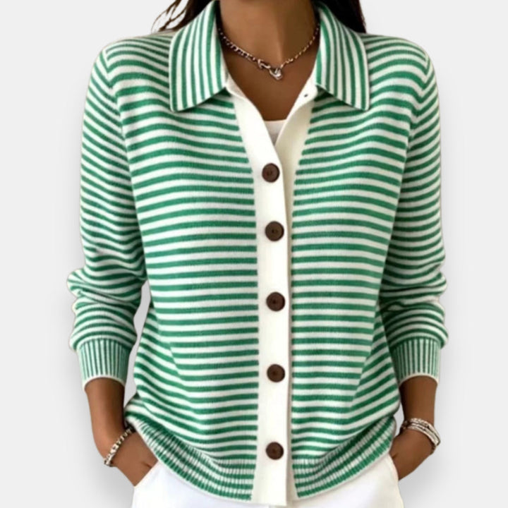 | Cardigan Rayé à Boutons Camille