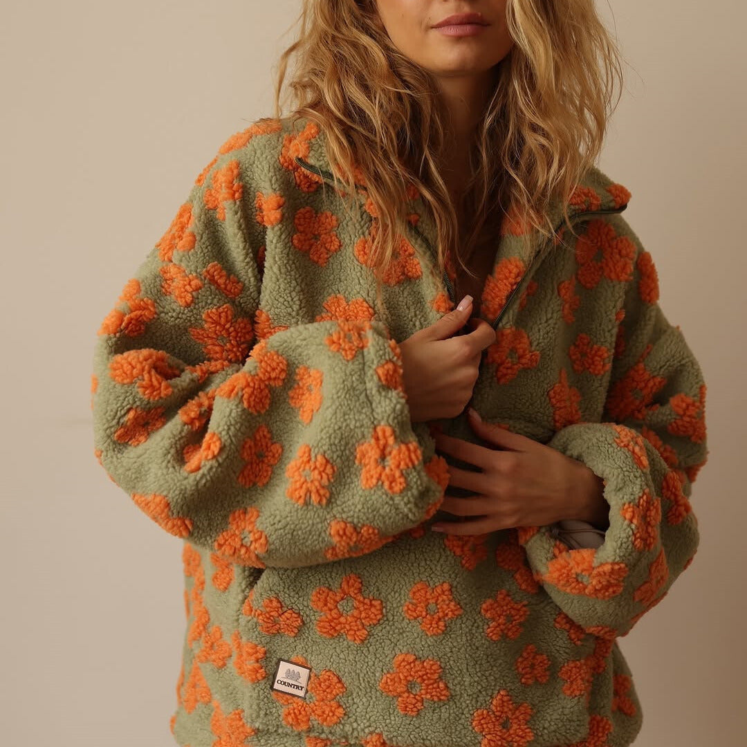 Pull Polaire Fleuri Douceur