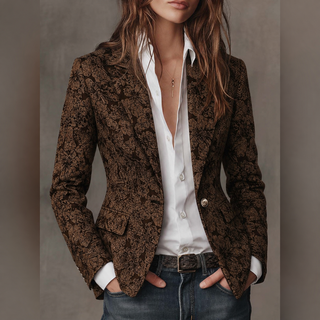 Blazer Jacquard Floral pour Femme