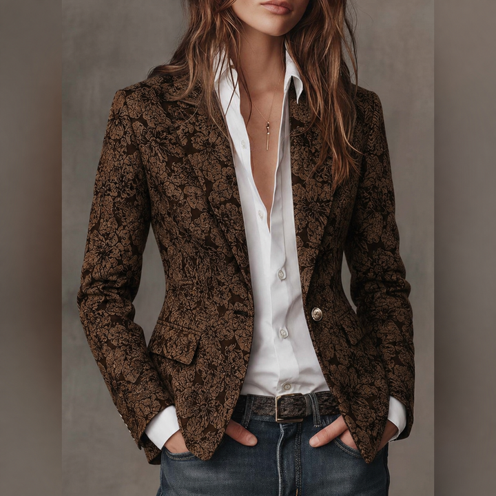Blazer Jacquard Floral pour Femme