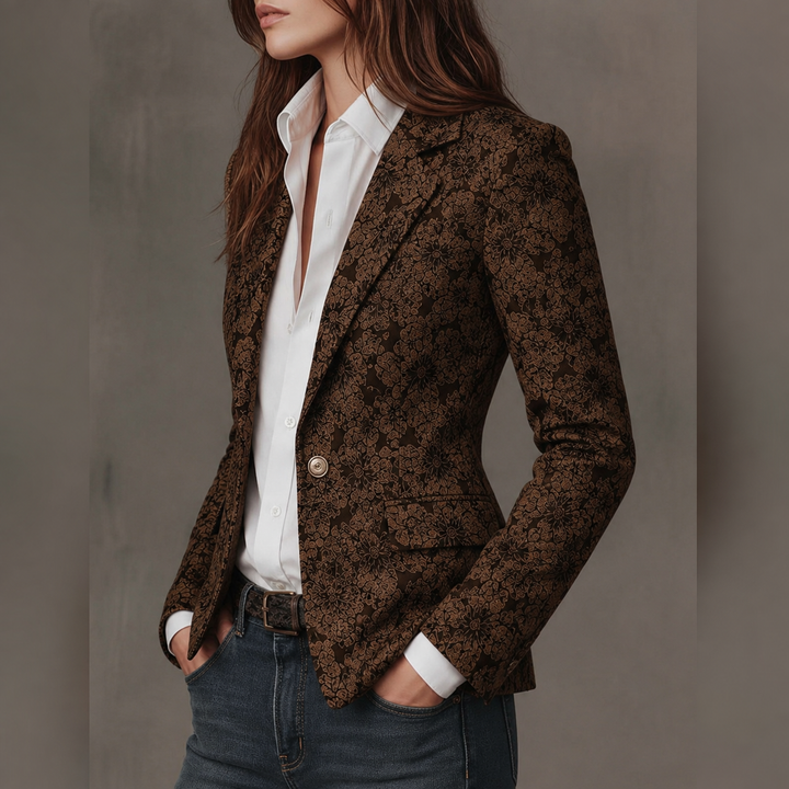 Blazer Jacquard Floral pour Femme