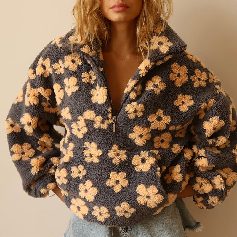 Pull Polaire Fleuri Douceur