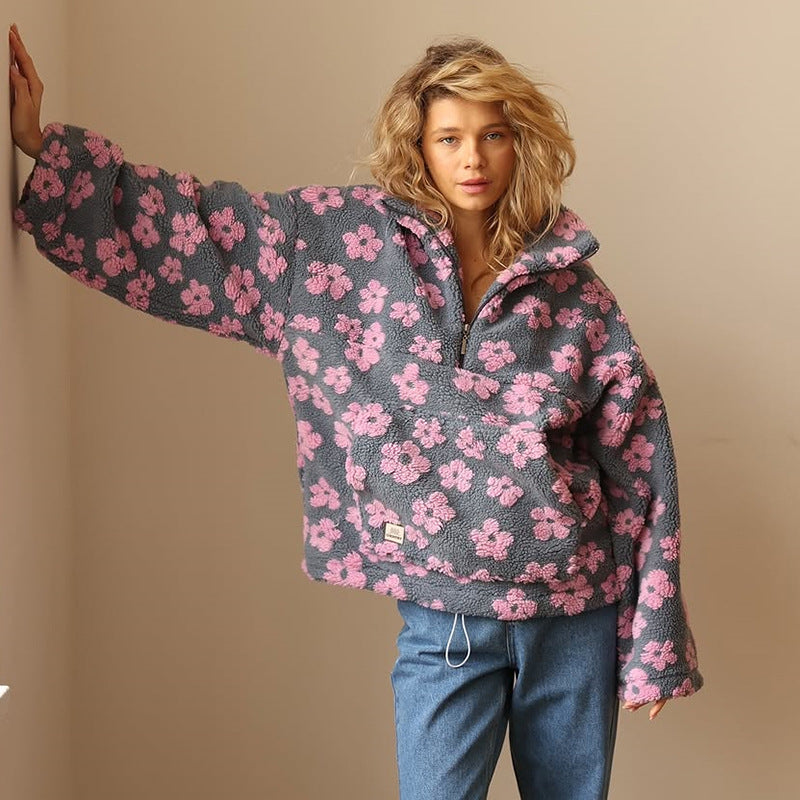 Pull Polaire Fleuri Douceur