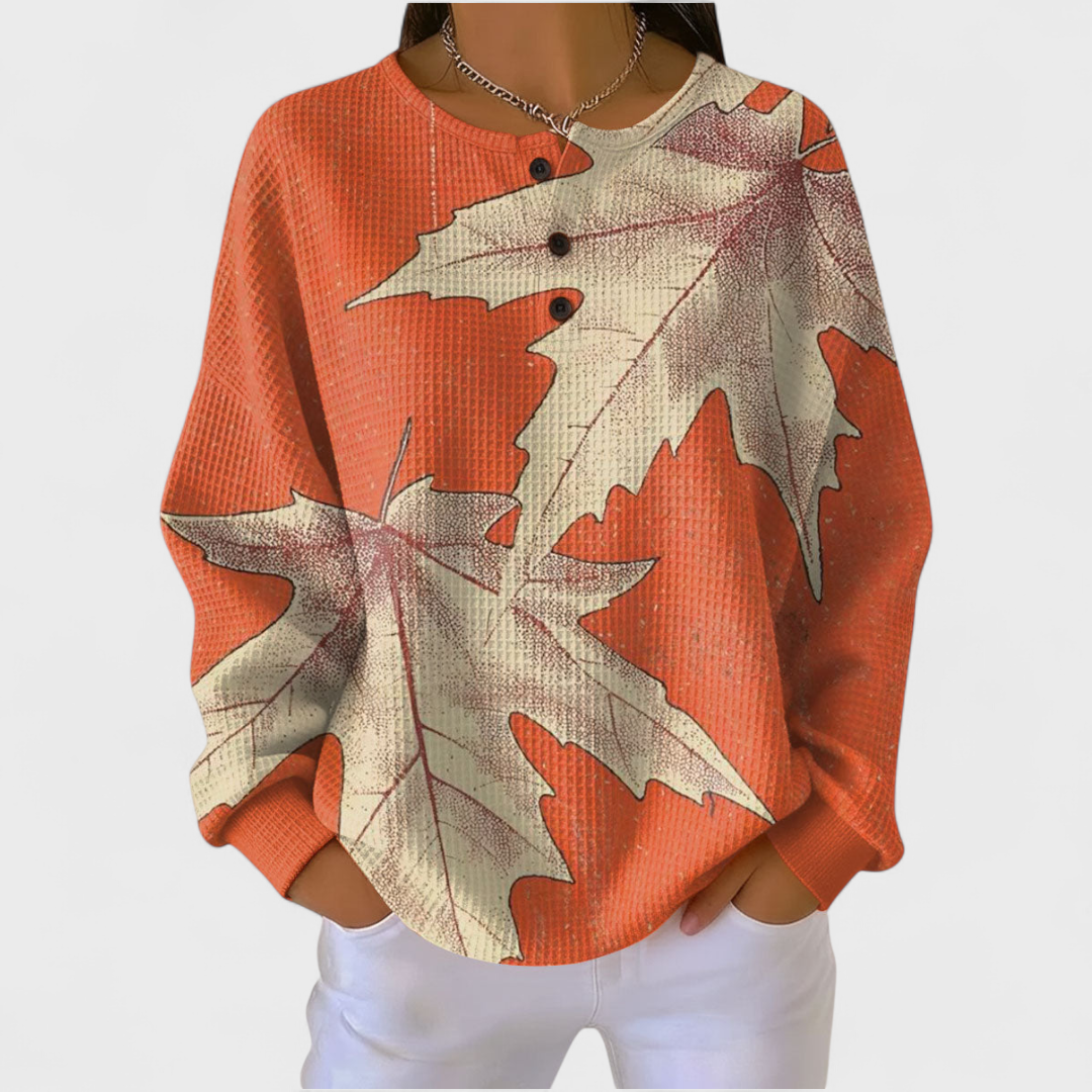 | Pull Gaufré Feuilles d'Érable Pauline