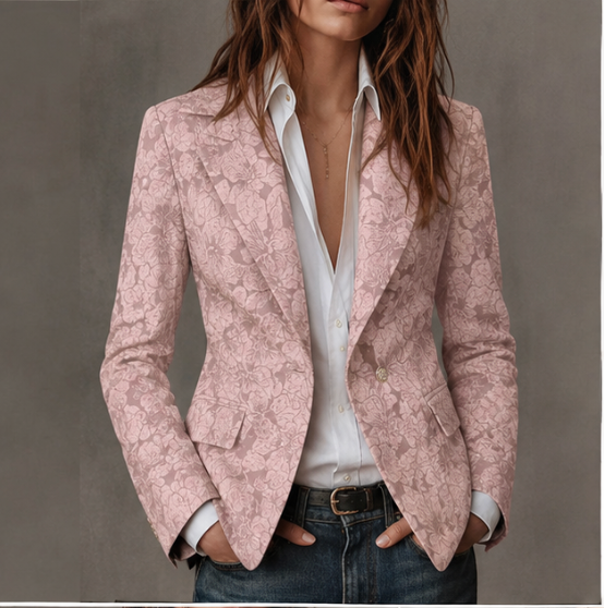 Blazer Jacquard Floral pour Femme