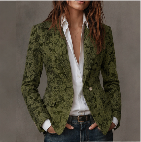 Blazer Jacquard Floral pour Femme