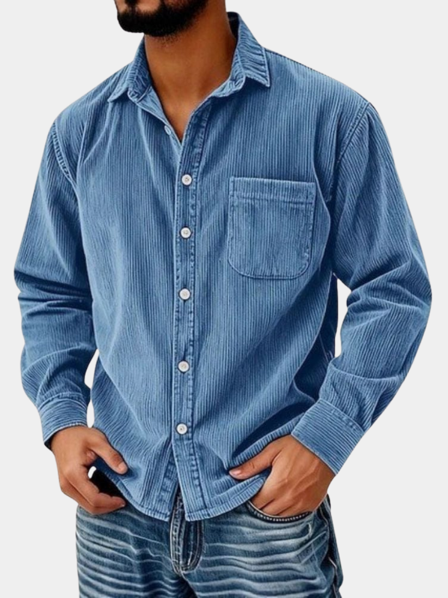 | CHEMISE BOUTONNÉE EN VELOURS CÔTELÉ POUR HOMME