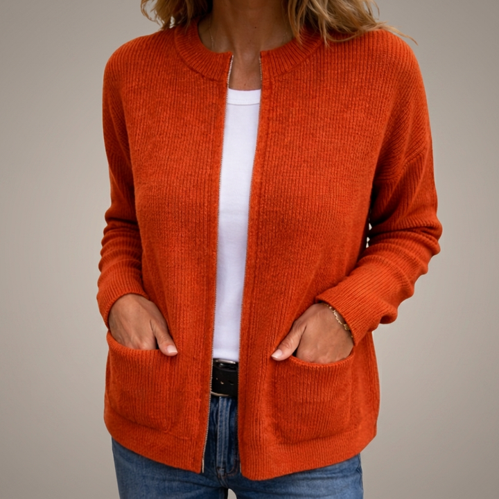 | Gilet Zippé en Maille Douce Juliette